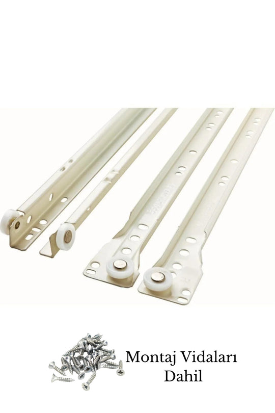 35 Cm Klasik Kızaklı Dolap Çekmece Rayı 1 Çekmecelik (4 PARÇA KARŞILIKLI)