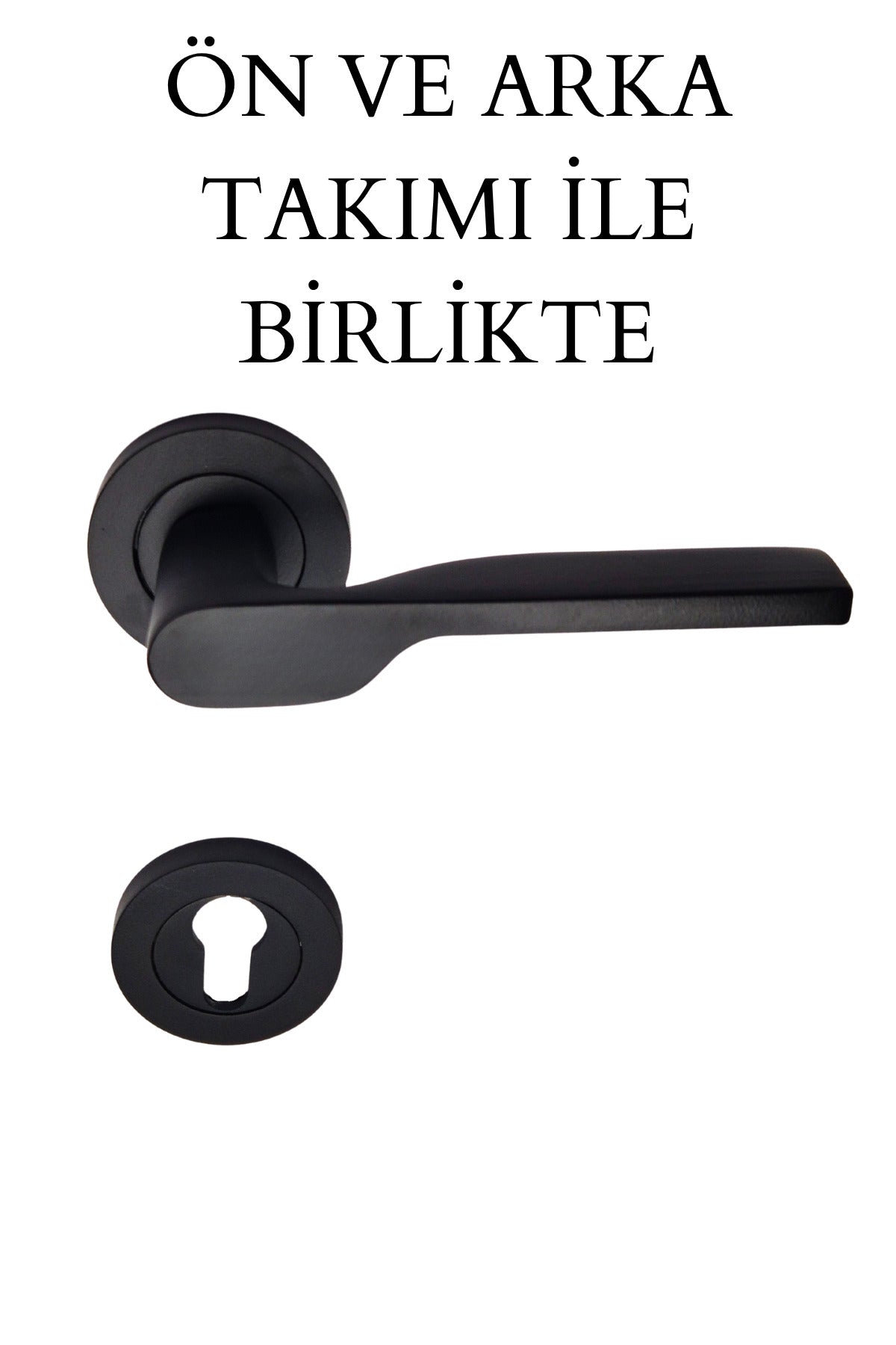 Sofya Siyah Yale Dış Çelik Kapı Kolu Ön ve Arka Takım İle Birlikte