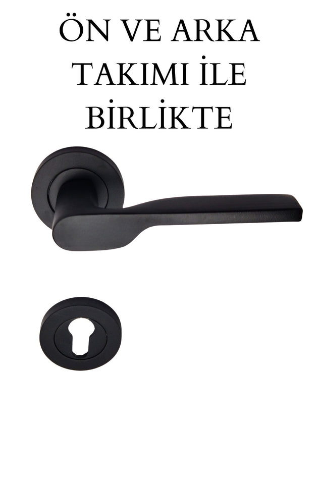 Sofya Siyah Yale Dış Çelik Kapı Kolu Ön ve Arka Takım İle Birlikte