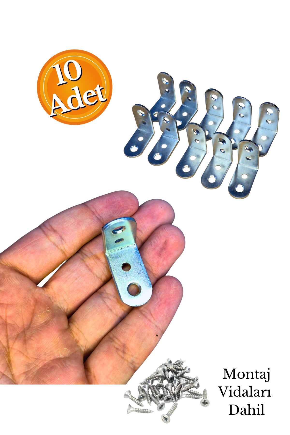 10 Adet L Demir Gönye Köşebent 15x27x27mm - Mobilya Dolap Raf Masa Çekmece Sabitleme Birleştirme