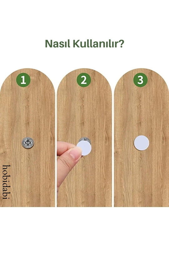Antrasit Yapışkanlı Vida Tapası Tıpası Kapatıcı Yapışkanlı Kapatıcı Toz Geçirmez Vida Deliği