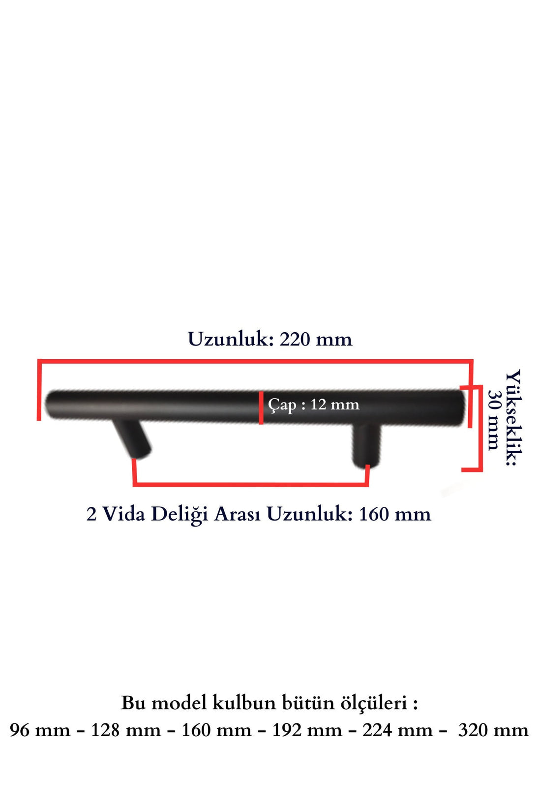 160 Mm Paslanmaz Siyah Kulp 5 Adet Mobilya Çekmece Vestiyer Mutfak Dolap Kulbu 4251