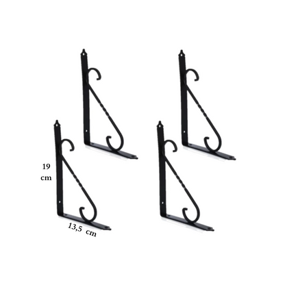 20 Adet Siyah Ferforje Raf Altı Metal L Ayak Toptan