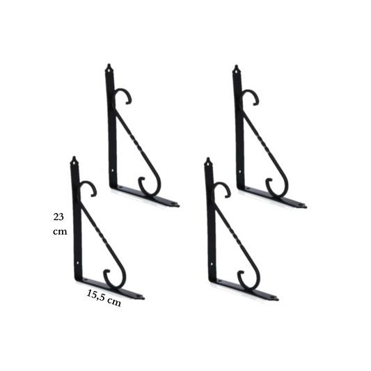 20 Adet Siyah Ferforje Raf Altı Metal L Ayak Toptan