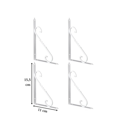 20 Adet Siyah Ferforje Raf Altı Metal L Ayak Toptan
